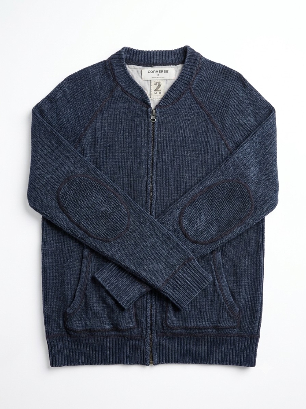 Converse Varvatos Men's Navy Zip-Front Knit Sweater